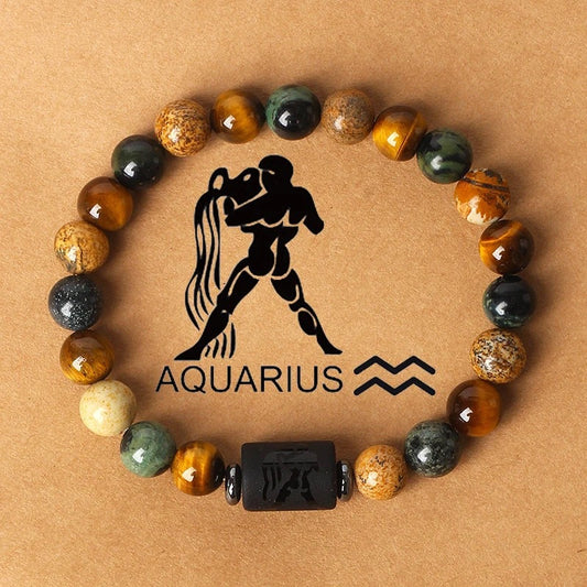 Natural Stone Zodiac Bracelet